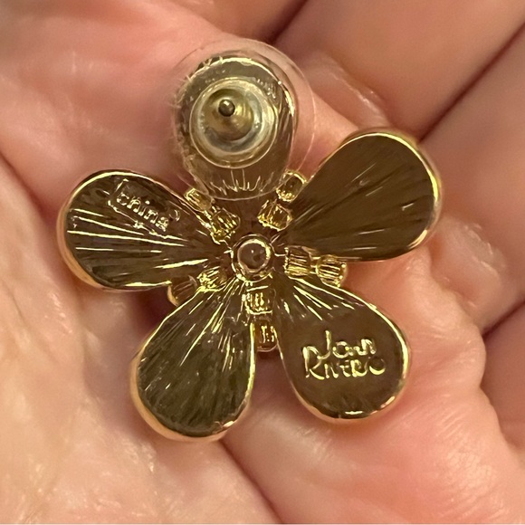 NEW Joan Rivers Flower Blossom Button Earrings - Picture 5 of 7